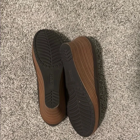 Crocs brown ballet wedge 8.5 - Picture 3 of 7